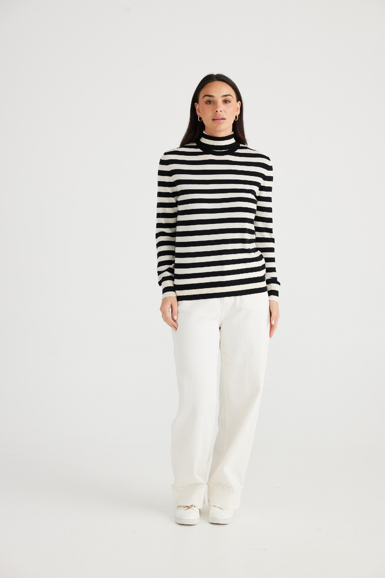 Brave+True Quinn Knit - Black/White Stripe [CLR:BLACK/WHITE SZ:XS]