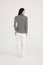 Load image into Gallery viewer, Brave+True Quinn Knit - Black/White Stripe [CLR:BLACK/WHITE SZ:XS]
