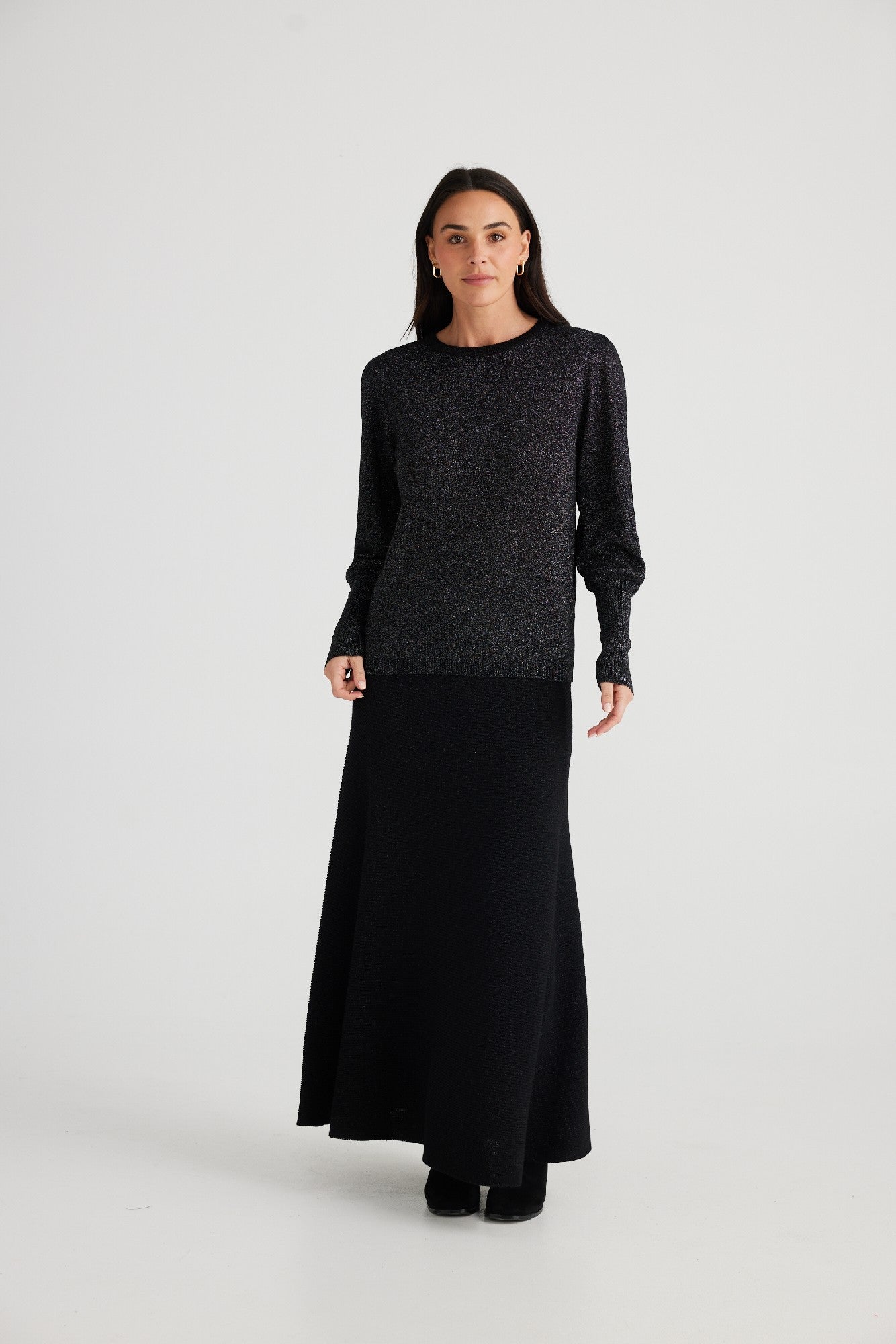 Brave+True Domenica Knit Top - Black with Sparkle [CLR:BLACK/SPARKLE SZ:S]