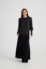 Load image into Gallery viewer, Brave+True Domenica Knit Top - Black with Sparkle [CLR:BLACK/SPARKLE SZ:S]
