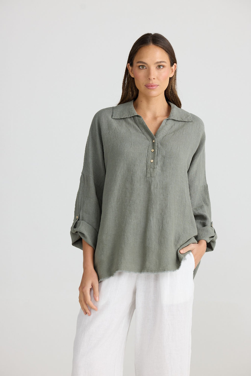 The Shanty Corporation Amar Shirt - Pistachio Linen [CLR:PISTACHIO LINEN SZ:S/M]