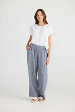 Load image into Gallery viewer, The Shanty Corporation Souk Linen Pant - Navy Fleck [CLR:NAVY FLECK SZ:XS]
