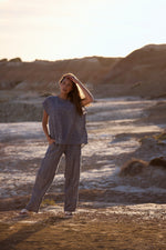 Load image into Gallery viewer, The Shanty Corporation Souk Linen Pant - Navy Fleck [CLR:NAVY FLECK SZ:XS]
