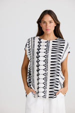 Load image into Gallery viewer, The Shanty Corporation Souk Linen Blend Top - Bahama [CLR:BAHAMA SZ:S/M]
