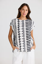 Load image into Gallery viewer, The Shanty Corporation Souk Linen Blend Top - Bahama [CLR:BAHAMA SZ:S/M]
