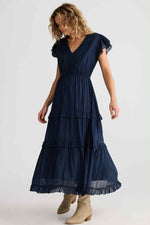 Load image into Gallery viewer, Talisman Lantern Dress - Navy [SZ:S]
