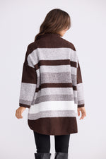 Load image into Gallery viewer, Brave + True Louise Stripe Knit - Chocolate with White Stripe [SZ:S/M]
