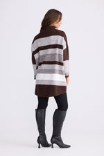 Load image into Gallery viewer, Brave + True Louise Stripe Knit - Chocolate with White Stripe [SZ:S/M]
