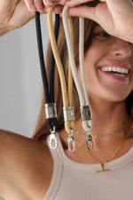 Load image into Gallery viewer, Klipsta LOOP Phone Wrist Strap - Tan &amp; Silver
