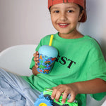 Load image into Gallery viewer, Chino Club Mini Smoothie Cup &amp; Straw 200ml - Dinotrucks
