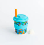 Load image into Gallery viewer, Chino Club Kids Keep Cup &amp; Straw 8oz - Dinosaurs &amp; Monster Trucks
