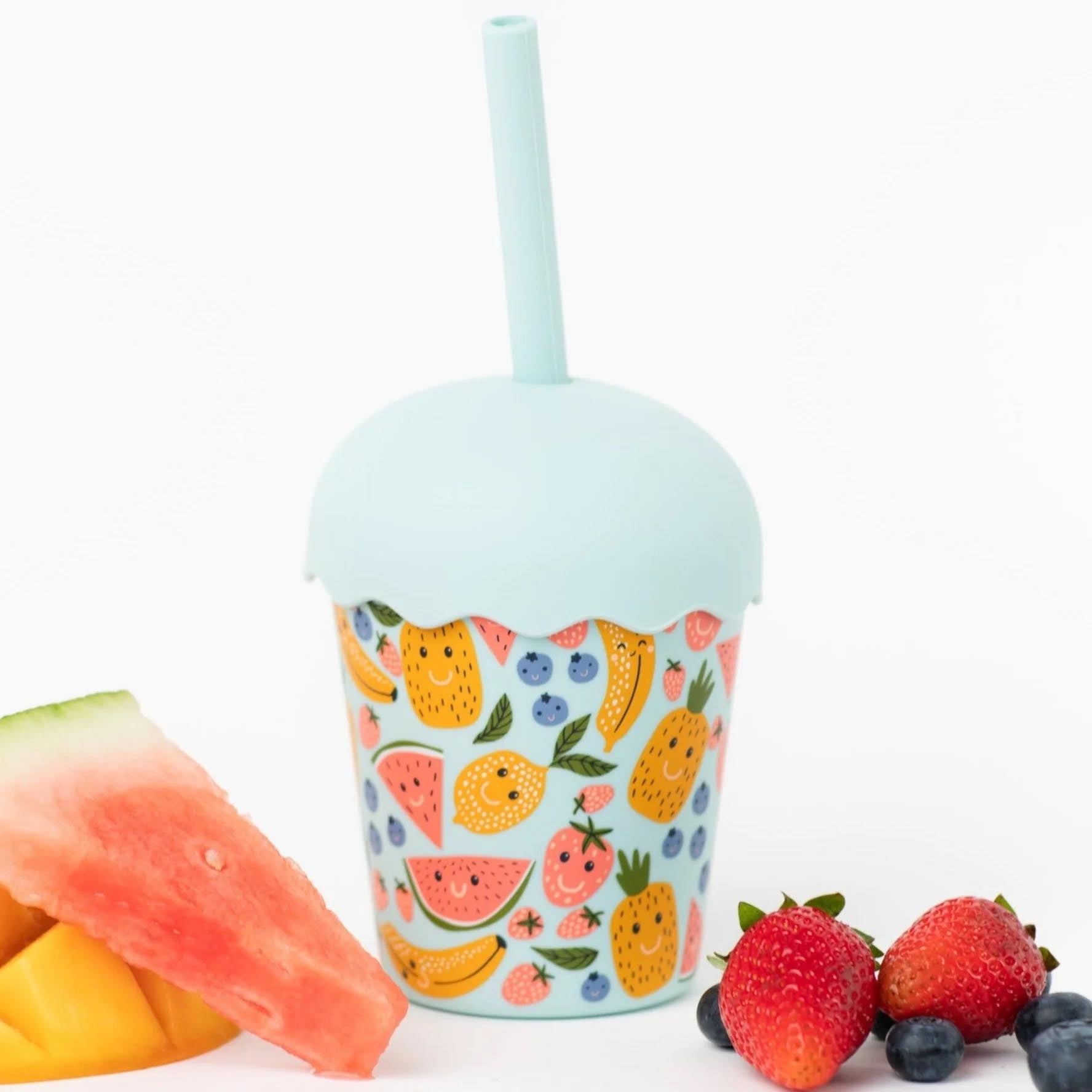 Chino Club Mini Smoothie Cup & Straw 200ml - Happy Fruits