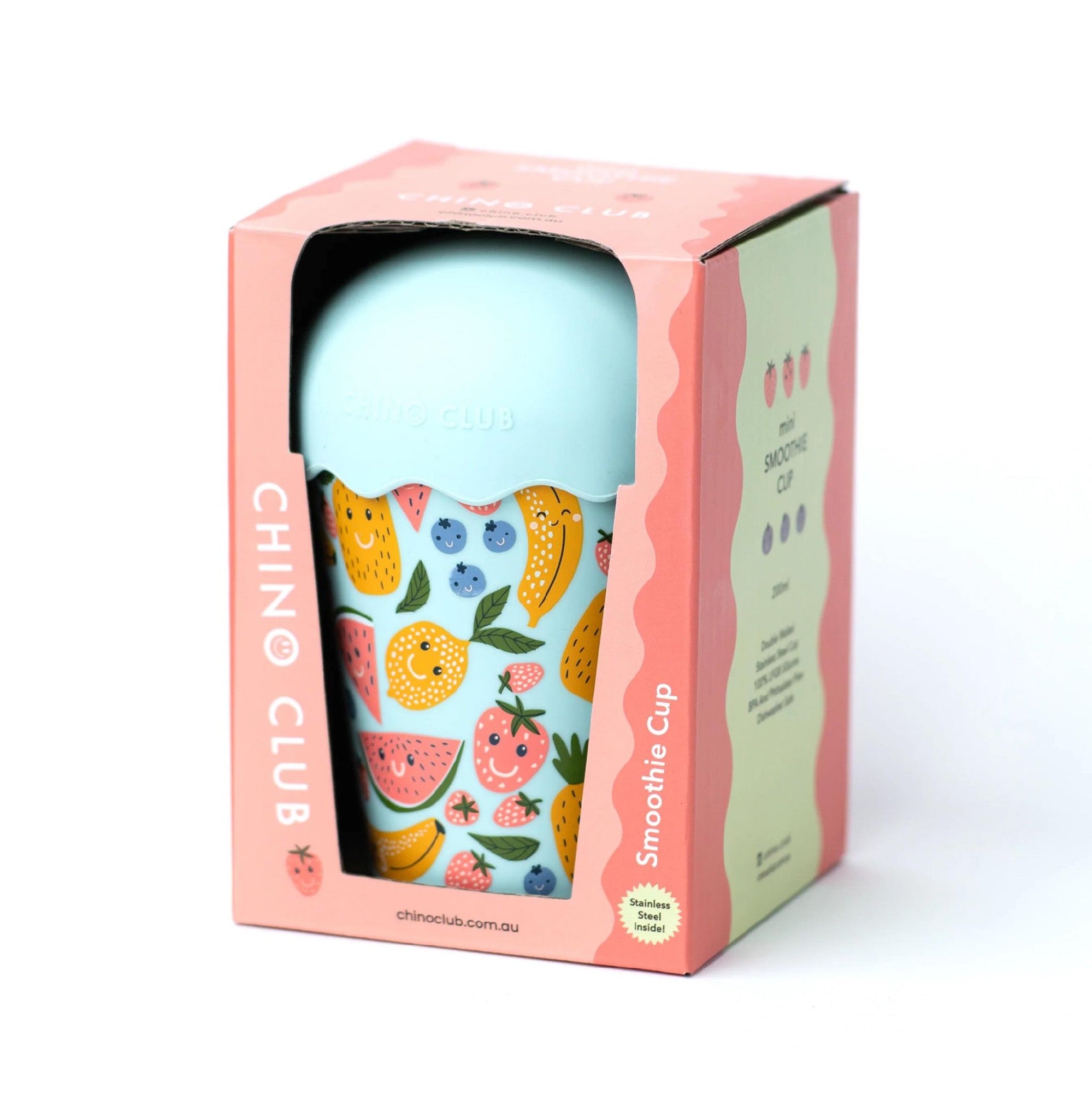 Chino Club Mini Smoothie Cup & Straw 200ml - Happy Fruits