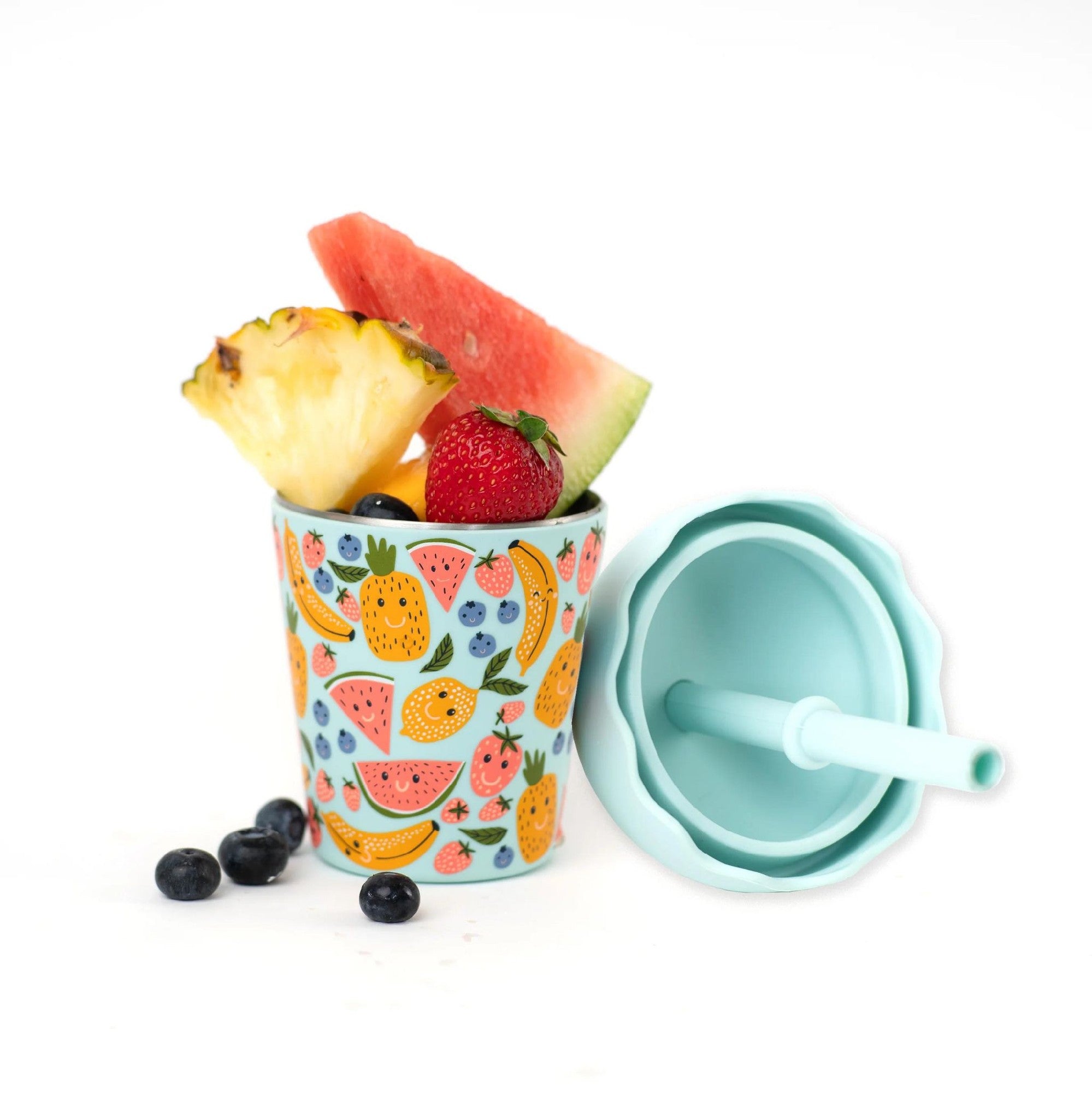 Chino Club Mini Smoothie Cup & Straw 200ml - Happy Fruits