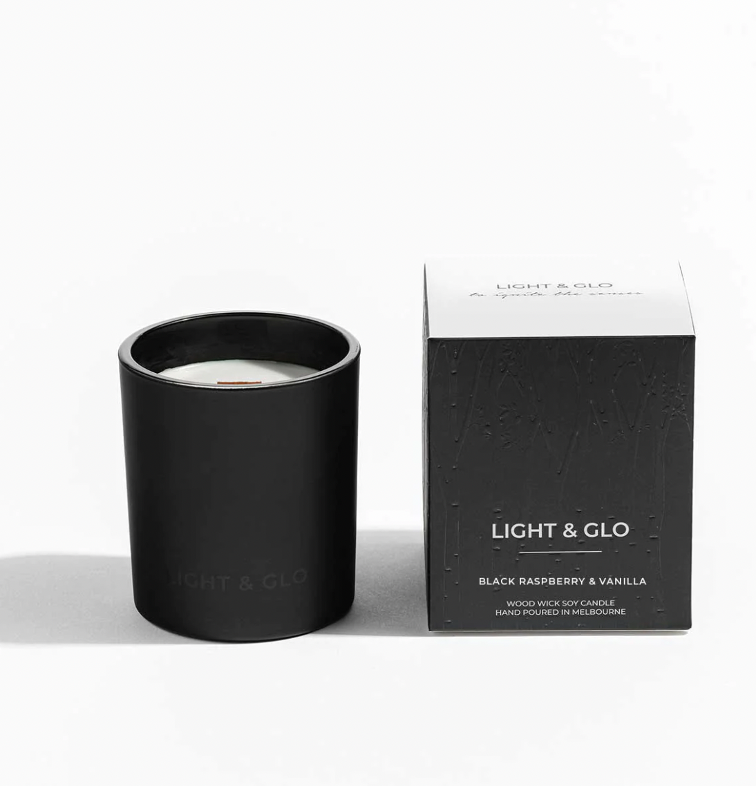 Light & Glo Candle Black Raspberry & Vanilla - Black