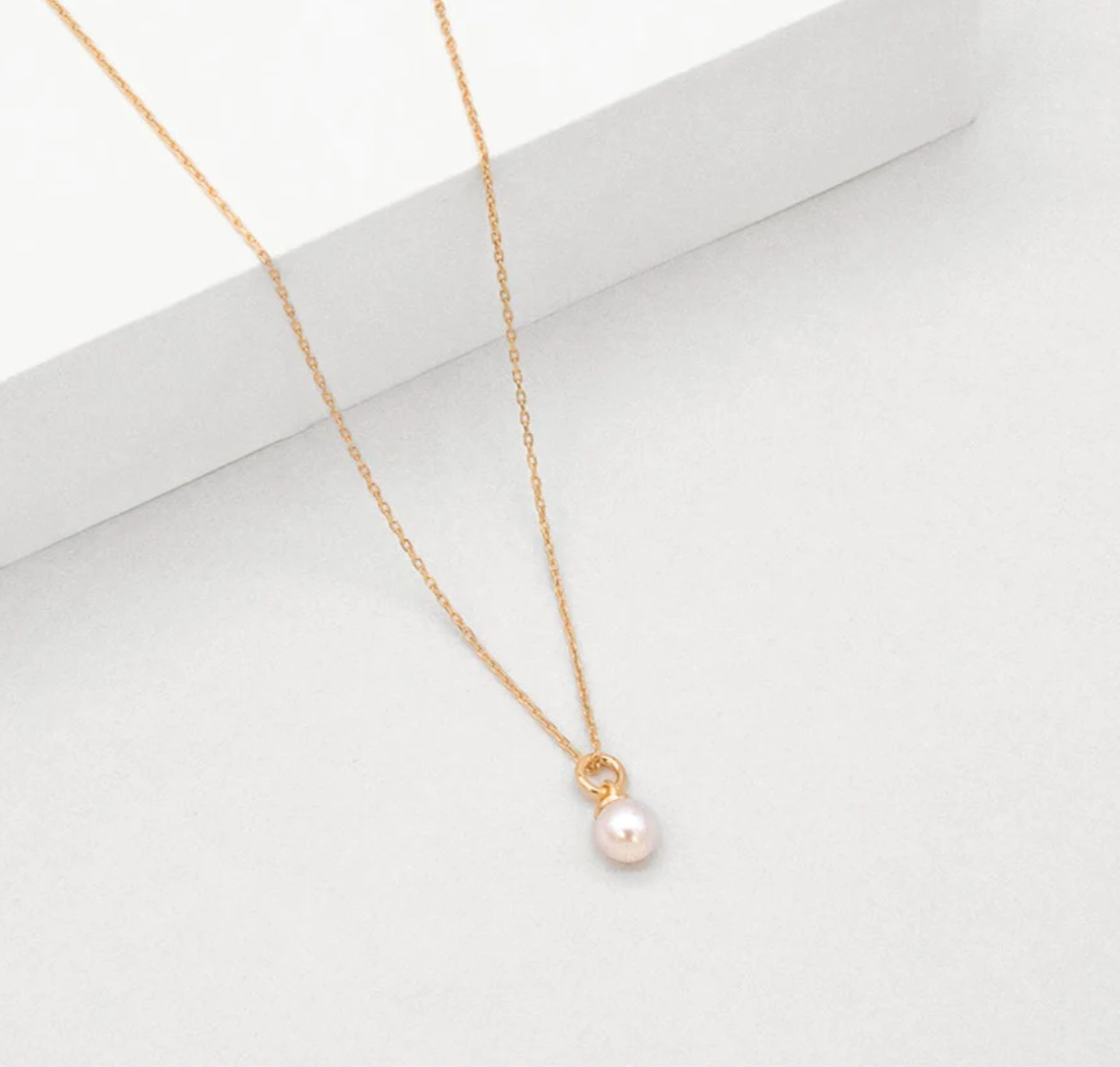 Linda Tahija Cleo Pearl Necklace - Rose Gold